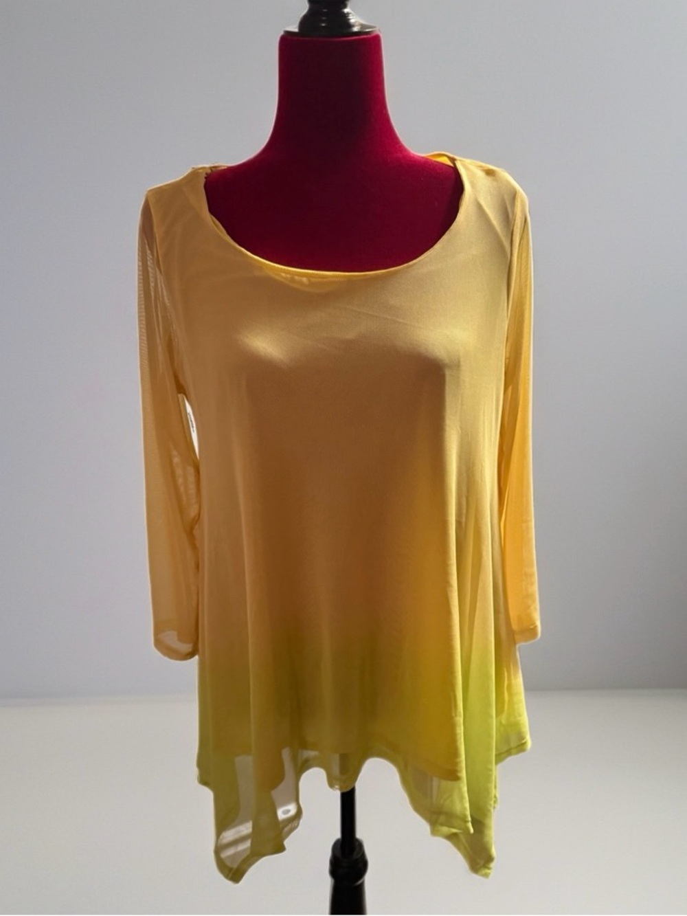Attitudes by Renee Yellow Ombre Lightweight Tunic